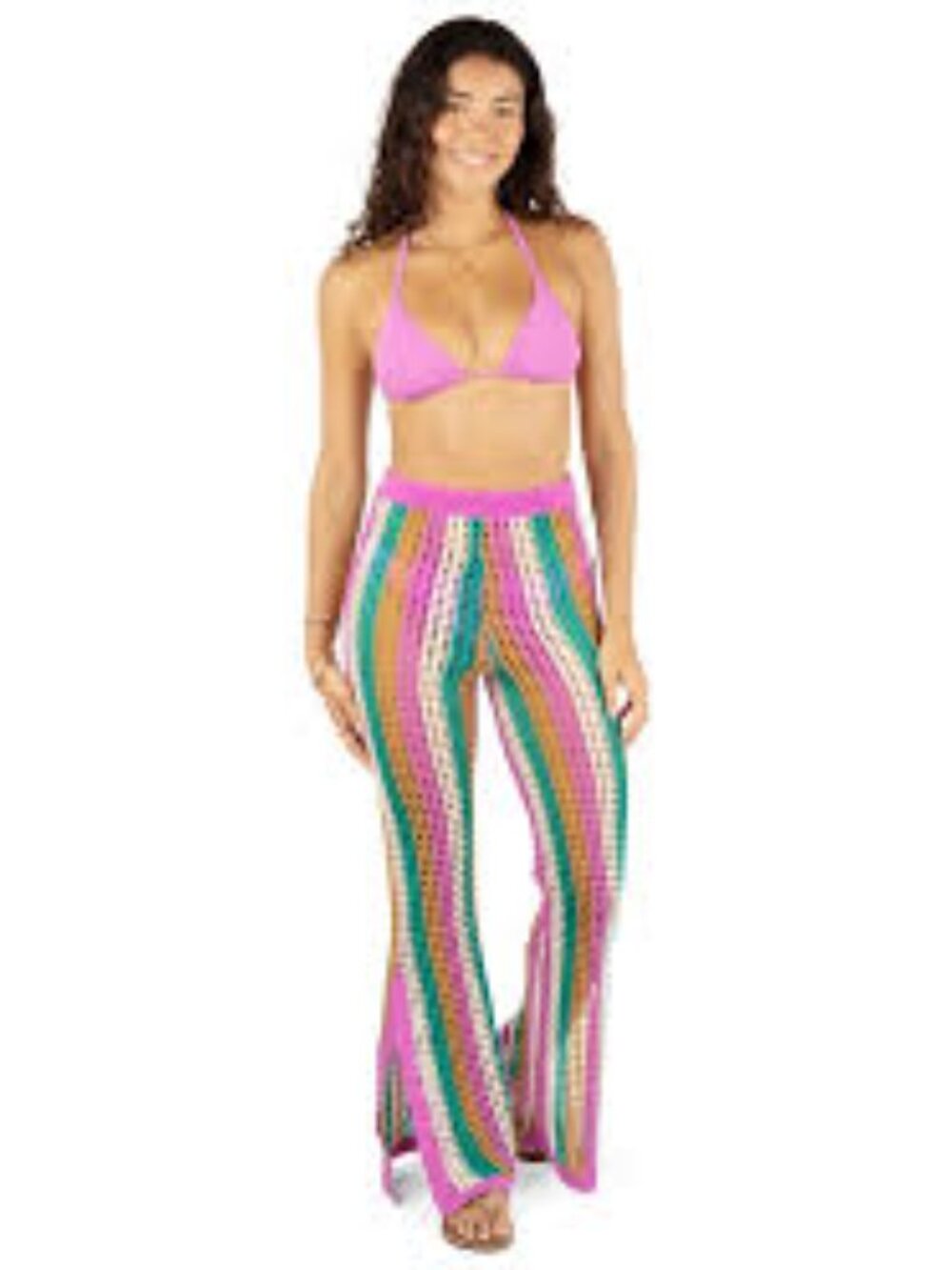 Hurley Juniors Crocheted Cover Up Beach Cover Up Pants Orchid Size Medium NWTS